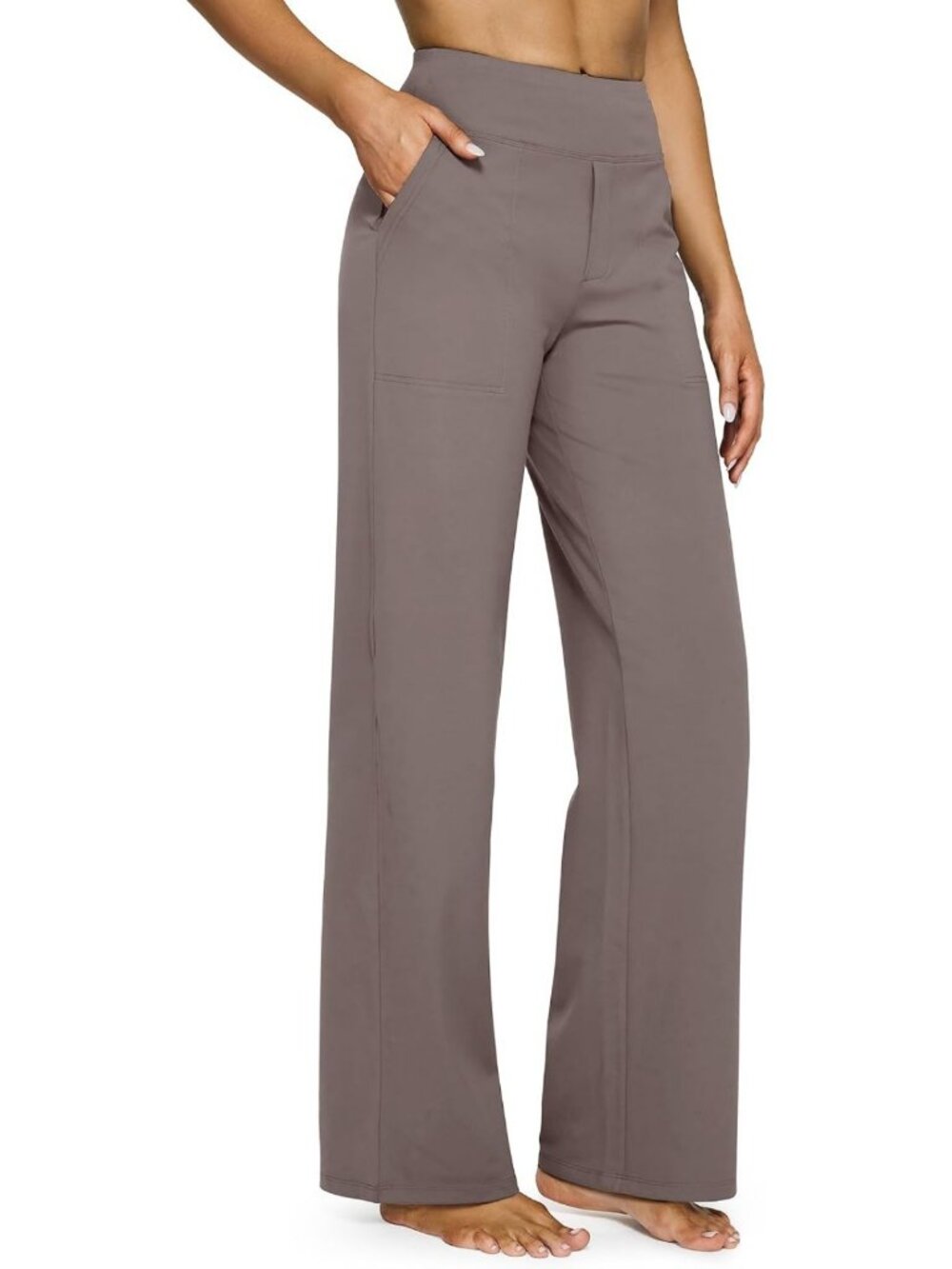 High-Waisted Wide Leg Yoga Pants for Women with Pockets - Comfortable & Stylish